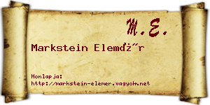 Markstein Elemér névjegykártya