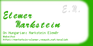 elemer markstein business card